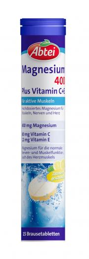 ABTEI Magnesium 400 Plus Vitamin C+E Brausetabl. 15 St Brausetabletten