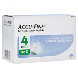 ACCU FINE sterile Nadeln f.Insulinpens 4 mm 32 G 100 St Kanüle