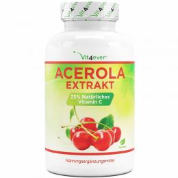 Acerola Extrakt - 750 mg - 25% natürliches Vitamin C - 240 Kapseln