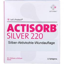 ACTISORB 220 Silver 10,5x10,5 cm steril Kompressen 10 St.