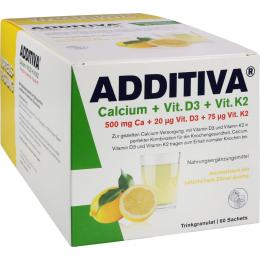 ADDITIVA Calcium + Vit. D3 + Vit. K2 60 St Granulat
