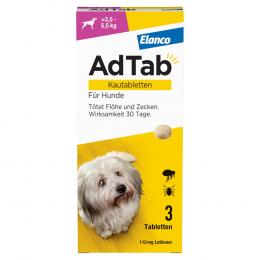 ADTAB 112 mg Kautabletten für Hunde >2,5-5,5 kg 3 St Kautabletten