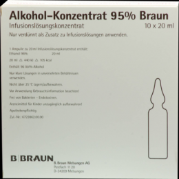 ALKOHOL 95% Infusionslsungskonzentrat 10X20 ml