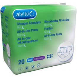 ALVITA All-in-One Inkontinenzhose maxi xl Nacht 20 St ohne