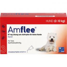 AMFLEE 67 mg Spot-on Lsg.f.kleine Hunde 2-10kg 3 St.