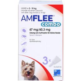 AMFLEE combo 67/60,3mg Lsg.z.Auftr.f.Hunde 2-10kg 3 St.