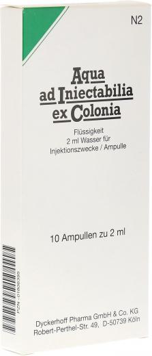 Ein aktuelles Angebot für AQUA AD iniectabilia ex Colonia Ampullen 10 X 2 ml Ampullen  - jetzt kaufen, Marke Dyckerhoff Pharma GmbH.