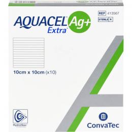 AQUACEL Ag+ Extra 10x10 cm Kompressen 10 St.