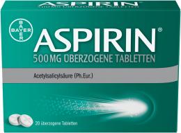 ASPIRIN 500 mg überzogene Tabletten 20 St Überzogene Tabletten