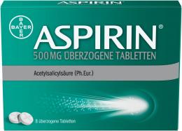 ASPIRIN 500 mg überzogene Tabletten 8 St Überzogene Tabletten