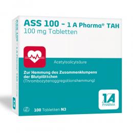 Ein aktuelles Angebot für ASS 100 - 1 A Pharma TAH 100 St Tabletten Blutverdünnung - jetzt kaufen, Marke 1A Pharma GmbH.