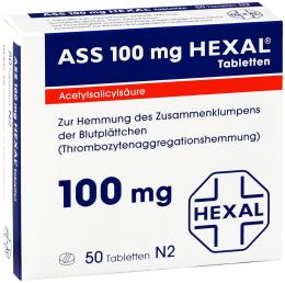 Ein aktuelles Angebot für ASS 100 HEXAL 50 St Tabletten Blutverdünnung - jetzt kaufen, Marke Hexal AG.