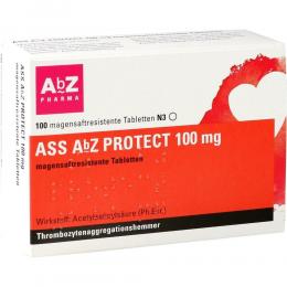 Ein aktuelles Angebot für ASS AbZ PROTECT 100 mg magensaftresistente Tabl 100 St Tabletten magensaftresistent Blutverdünnung - jetzt kaufen, Marke AbZ-Pharma GmbH.