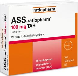 Ein aktuelles Angebot für ASS-ratiopharm 100mg TAH 100 St Tabletten Blutverdünnung - jetzt kaufen, Marke ratiopharm GmbH.