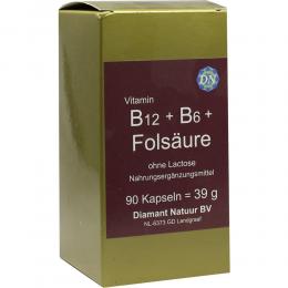 B12+B6+Folsäure ohne Lactose Kapseln 90 St Kapseln