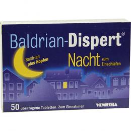 Baldrian-Dispert Nacht zum Einschlafen 50 St Überzogene Tabletten