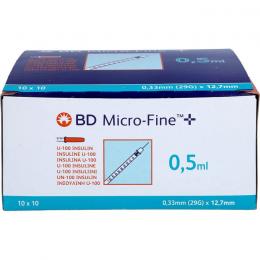 BD MICRO-FINE+ Insulinspr.0,5 ml U100 12,7 mm 50 ml