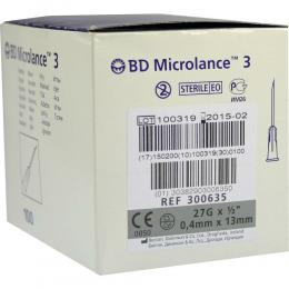 BD MICROLANCE 3 Sonderkanüle 27 G 1/2 0,4x13 mm 100 St Kanüle