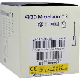 BD MICROLANCE Kanüle 30 G 1/2 0,29x13 mm 100 St Kanüle