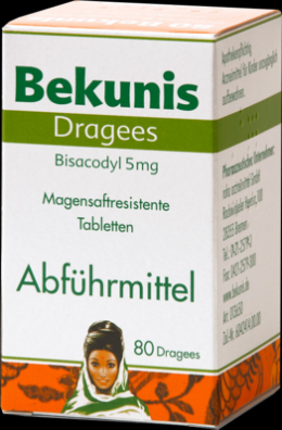 BEKUNIS Dragees Bisacodyl 5 mg magensaftres.Tabl. 80 St
