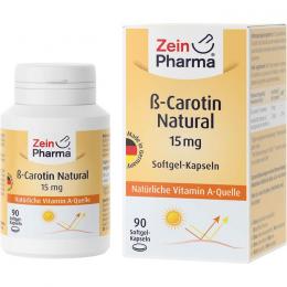 BETA CAROTIN NATURAL 15 mg Weichkapseln ZeinPharma 90 St.