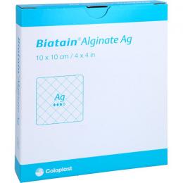 BIATAIN Alginate Ag Kompressen 10x10 cm mit Silber 10 St.