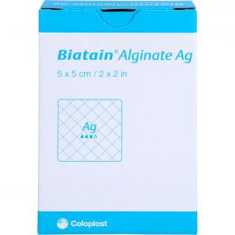 BIATAIN Alginate Ag Kompressen 5x5 cm mit Silber 10 St.