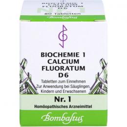 BIOCHEMIE 1 Calcium fluoratum D 6 Tabletten 80 St.