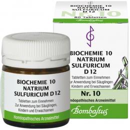 BIOCHEMIE 10 Natrium sulfuricum D 12 Tabletten 80 St Tabletten