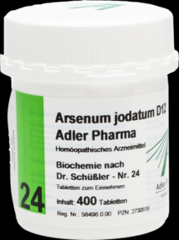 BIOCHEMIE Adler 24 Arsenum jodatum D 12 Tabletten 400 St
