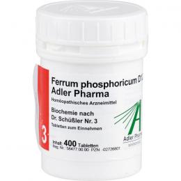 BIOCHEMIE Adler 3 Ferrum phosphoricum D 12 Tabl. 400 St.