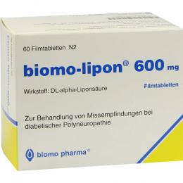 Ein aktuelles Angebot für BIOMO LIPON 600 60 St Filmtabletten Nahrungsergänzung für Diabetiker - jetzt kaufen, Marke biomo pharma GmbH.