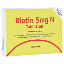 Ein aktuelles Angebot für BIOTIN 5mg N Tabletten 150 St Tabletten Vitaminpräparate - jetzt kaufen, Marke Allpharm Vertriebs GmbH.
