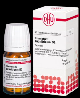 BISMUTUM SUBNITRICUM D 2 Tabletten 80 St