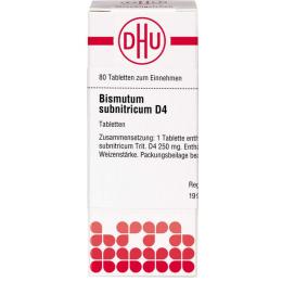 BISMUTUM SUBNITRICUM D 4 Tabletten 80 St.