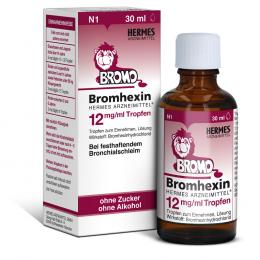 Ein aktuelles Angebot für BROMHEXIN Hermes Arzneimittel 12 mg/ml Tropfen 30 ml Tropfen zum Einnehmen Hustenlöser - jetzt kaufen, Marke Hermes Arzneimittel GmbH.