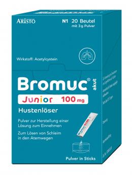 Ein aktuelles Angebot für BROMUC akut Junior 100 mg Hustenlöser 20 St Pulver zur Herstellung einer Lösung zum Einnehmen Hustenlöser - jetzt kaufen, Marke Aristo Pharma GmbH.