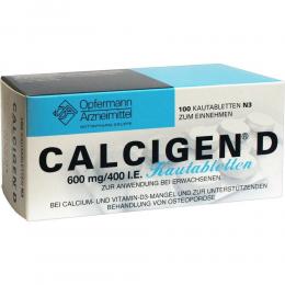 CALCIGEN D 600 mg/400 Kautabletten internationale Einheit 100 St Kautabletten