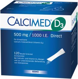 Ein aktuelles Angebot für CALCIMED D3 500 mg / 1000 I.E. Direct 120 St Granulat Multivitamine & Mineralstoffe - jetzt kaufen, Marke Hermes Arzneimittel GmbH.
