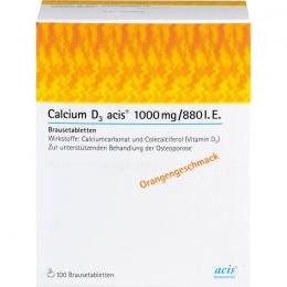 CALCIUM D3 acis 1000 mg/880 I.E. Brausetabletten 100 St.