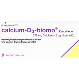 CALCIUM-D3-biomo Kautabletten 500+D 20 St Kautabletten