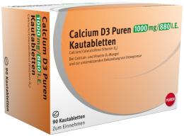 Calcium D3 Puren 1000 mg / 880 I.E. 90 St Kautabletten