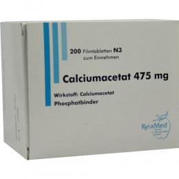 Ein aktuelles Angebot für Calciumacetat 475 mg Filmtabletten 200 St Filmtabletten Mineralstoffe - jetzt kaufen, Marke KyraMed Biomol Naturprodukte GmbH.