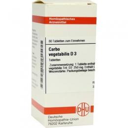 CARBO VEGETABILIS D 3 Tabletten 80 St