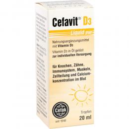 Ein aktuelles Angebot für CEFAVIT D3 Liquid pur Tropfen zum Einnehmen 20 ml Tropfen zum Einnehmen Multivitamine & Mineralstoffe - jetzt kaufen, Marke Cefak KG.