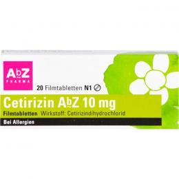 CETIRIZIN AbZ 10 mg Filmtabletten 20 St.