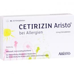 CETIRIZIN Aristo bei Allergien 10 mg Filmtabletten 20 St.