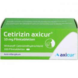CETIRIZIN axicur 10 mg Filmtabletten 100 St.