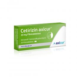 CETIRIZIN axicur 10 mg Filmtabletten 20 St Filmtabletten