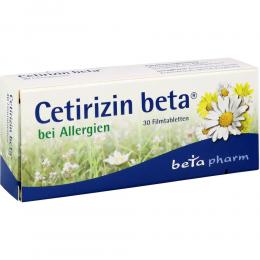 Ein aktuelles Angebot für Cetirizin beta 30 St Filmtabletten Innere Anwendung - jetzt kaufen, Marke betapharm Arzneimittel GmbH.